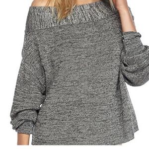 Free People Off Shoulder Grey Sweater